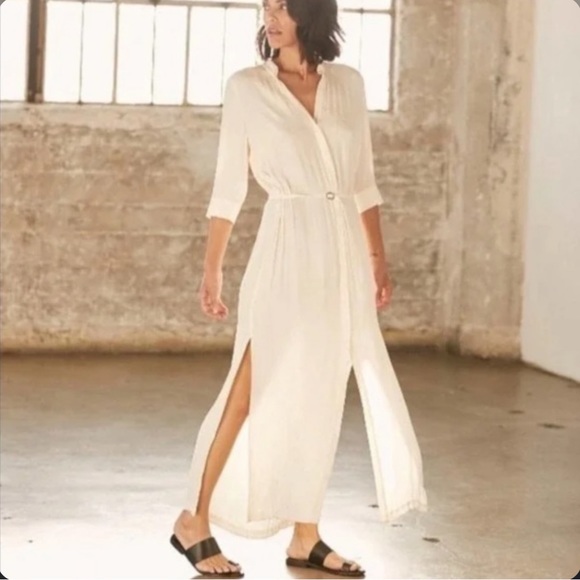 David Lerner Alexa White Nude Snake Print Maxi Shirt - Picture 3 of 6